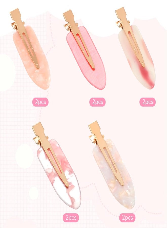 Psyqtsuary 10 Pcs No Crease Hair Clips, No Bend Hair Clips Glitter Pink Bangs Clip Bridesmaid Barrettes for Makeup Creaseless Barrettes Bridesmaid Gifts HairSetting Clip - Image 2